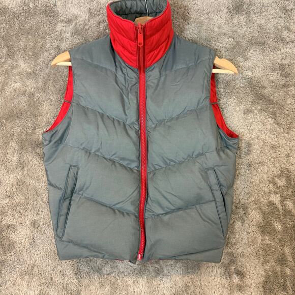 Vintage LL Bean Red Gray Reversible Nylon Down Puffer Vest S Small Women - Picture 4 of 15